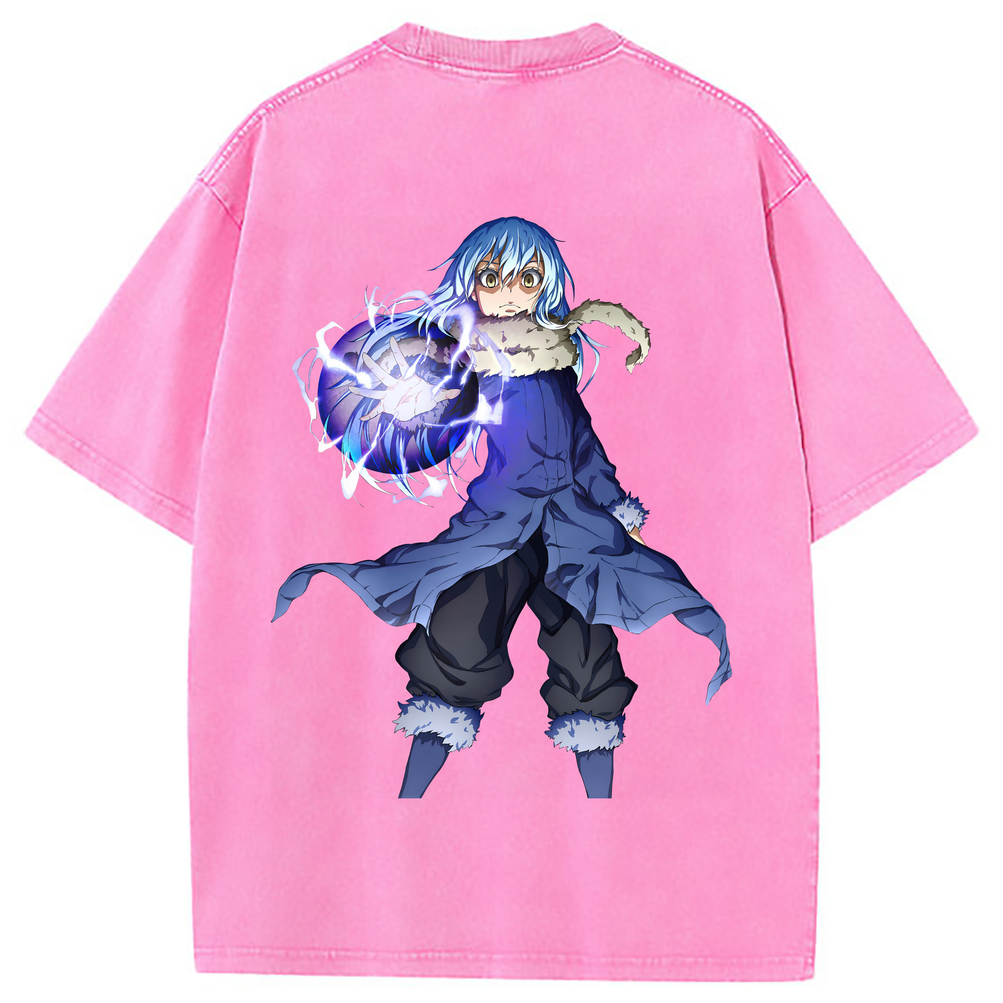 （画像用） 転スラ Regarding Reincarnated to Slime 綿100% ヴィンテージ風 半袖Tシャツ（背面プリント）